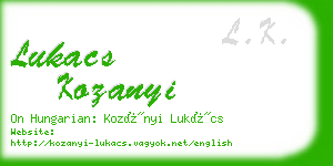 lukacs kozanyi business card